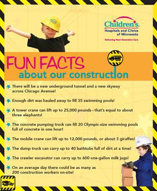 Childrens Fun Facts skyway construction poster